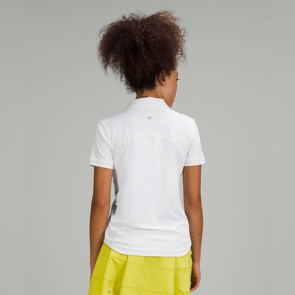Lululemon Quick-Drying Short Sleeve Polo Shirt in White Size 4 - Picture 3 of 4